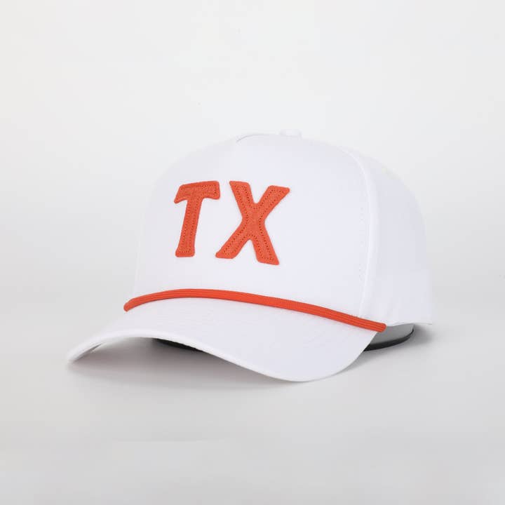 Texas Outfitters - Wholesale Baseball Cap - Unisex - Texas / TX Hat in Stadium White & Austin Orange1