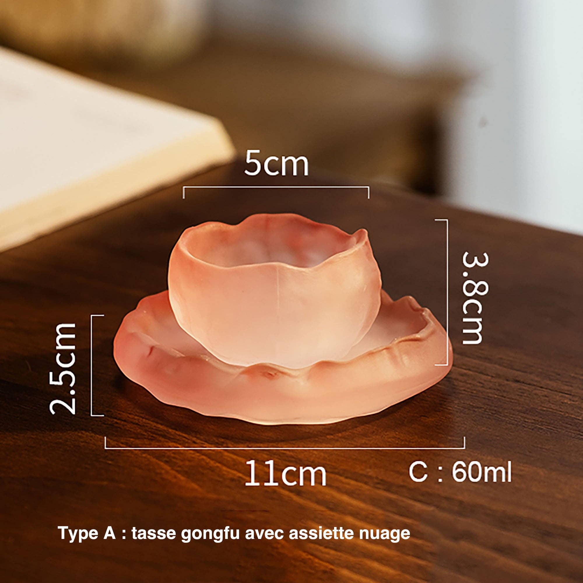 MinoCraft - Vente Théière - Service à thé Gai wan en verre dépoli rose2