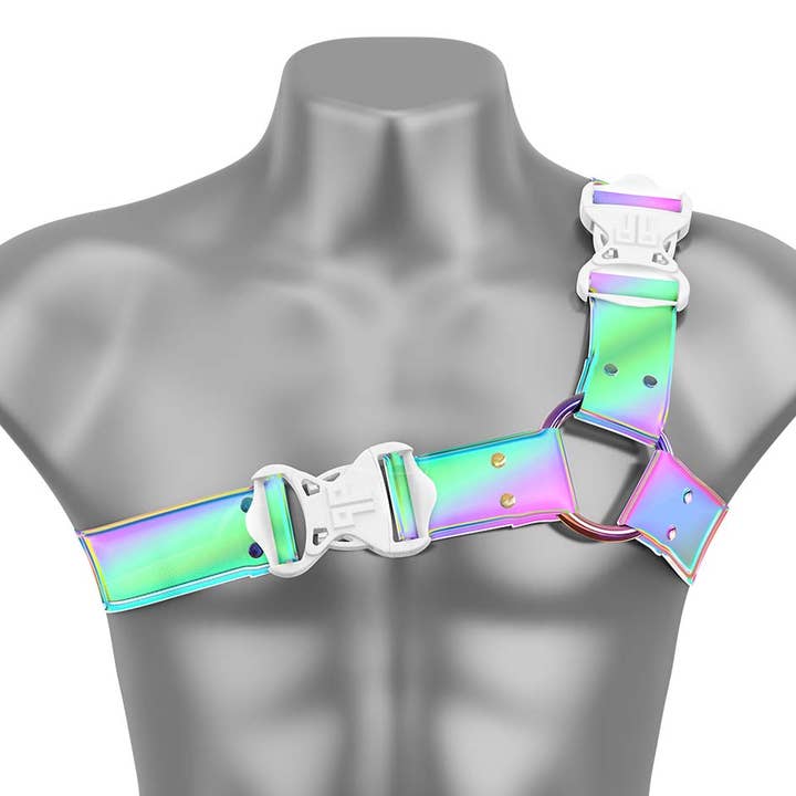 Glow Fluid Fantasy Asymmetrical Handmade Fashion Vegan Unisex Harness for wholesale by Daftboy
