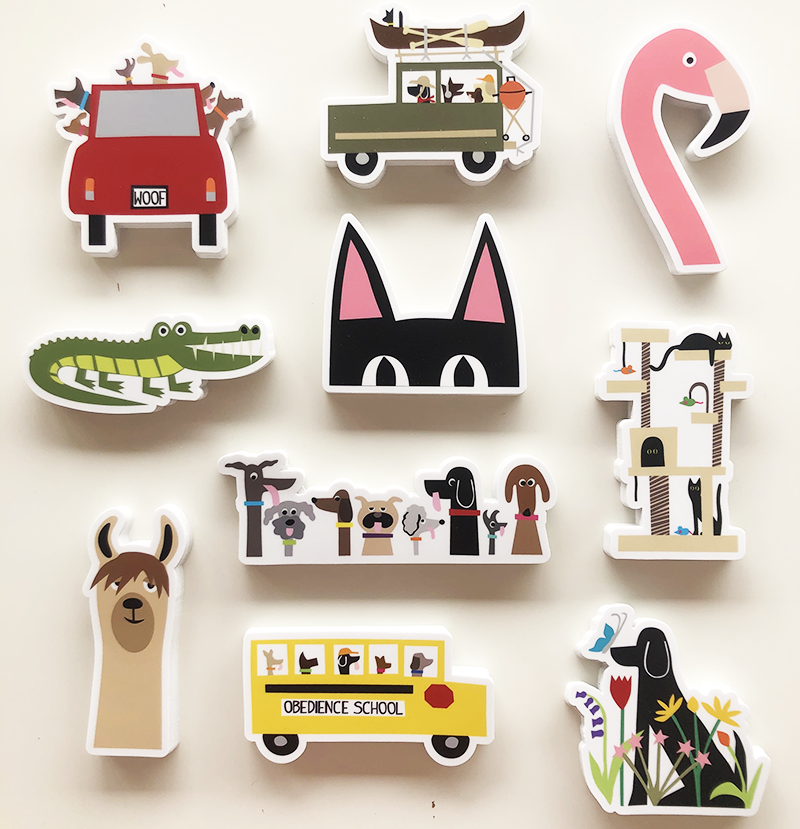 R. Nichols Stationery & Gifts – Großhandel Aufkleber – Aufkleber Hund im Garten2