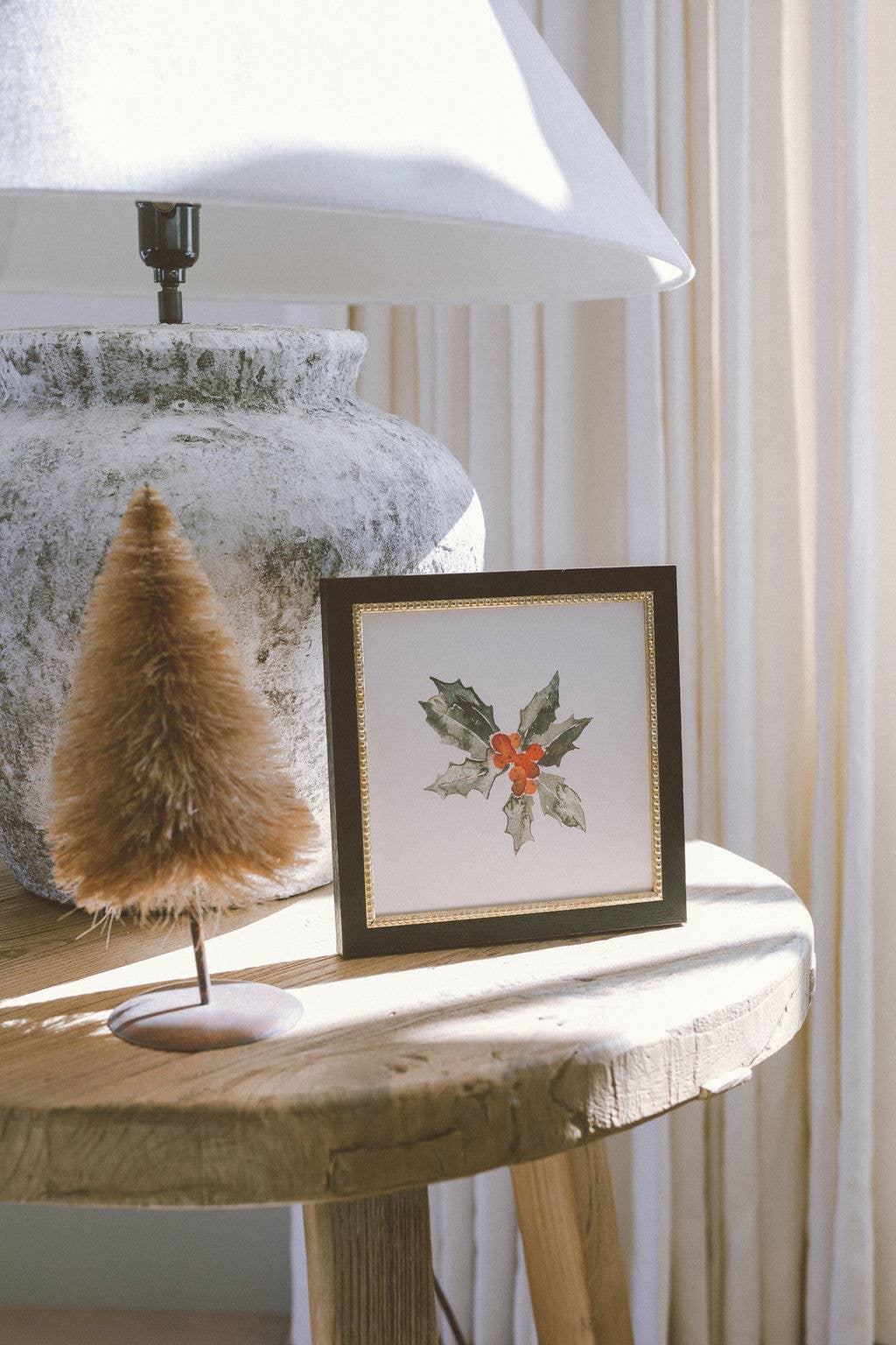 Petal Lane Home - Wholesale Christmas Wall Art - Holly Leaves Framed Antique Art2