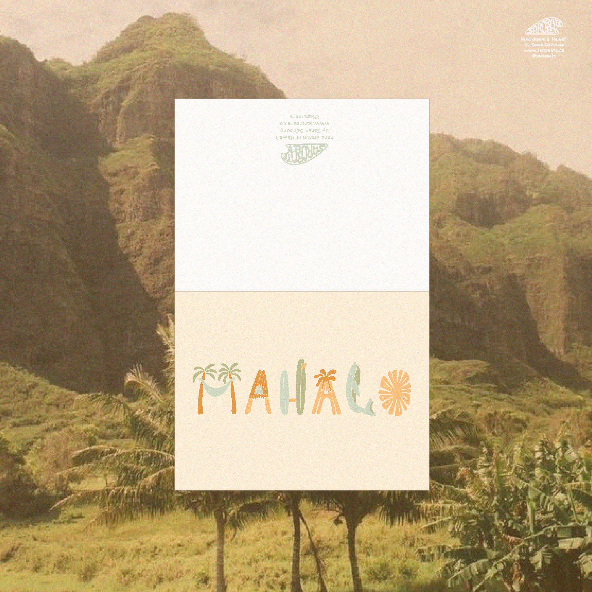 sarcreate - Wholesale Gewone wenskaart - Kaart: Mahalo Shapes1