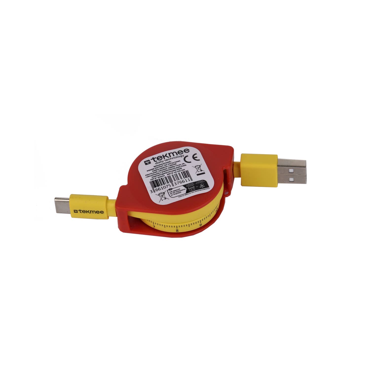 Tekmee - Wholesale Charging Cable - Tekmee retractable cable 1 M - USB/TYPE C3