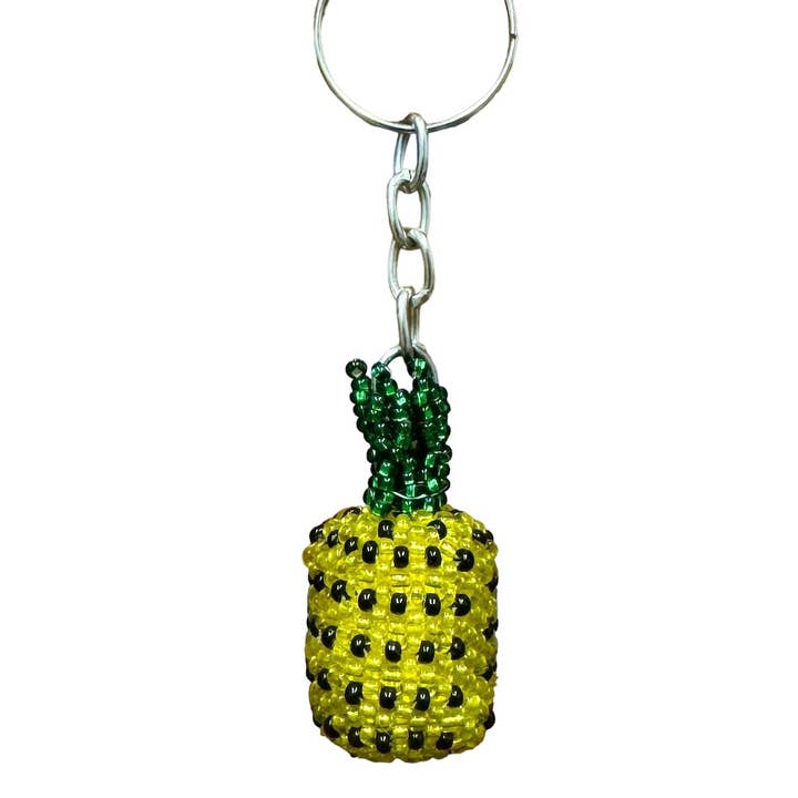 Unique Batik Fair Trade - Wholesale Keychain – Unisex - Pineapple Beaded Keychain2