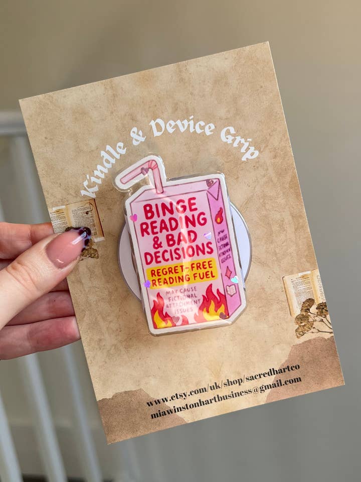Binge Reading & Bad Decisions, Kindle Holder for wholesale by Sacred Hart Co