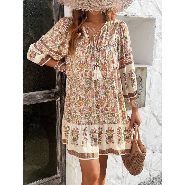 Mapcie - Wholesale Dress - Women's - Vintage Bohemian MINI DRESS