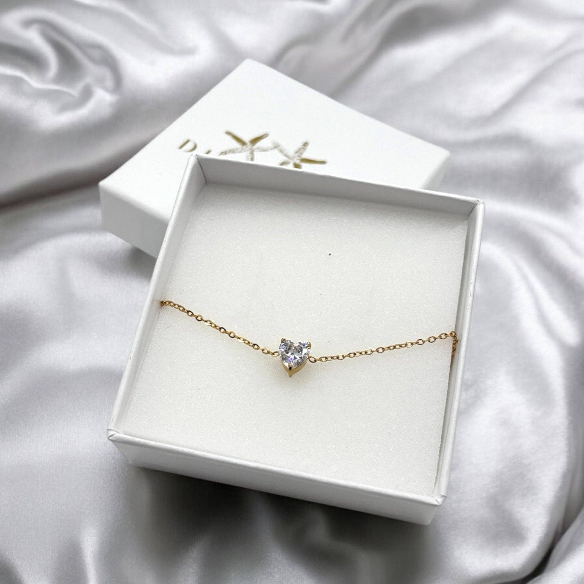 DUESTELLE ITALIA - Vendita all'ingrosso Braccialetto con ciondolo/pendente - CORINNE - Braccialetto in acciaio con cuore in zircone1