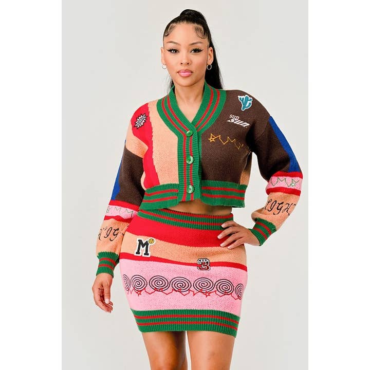 Trui-vest en rok set voor wholesale door omgstyles