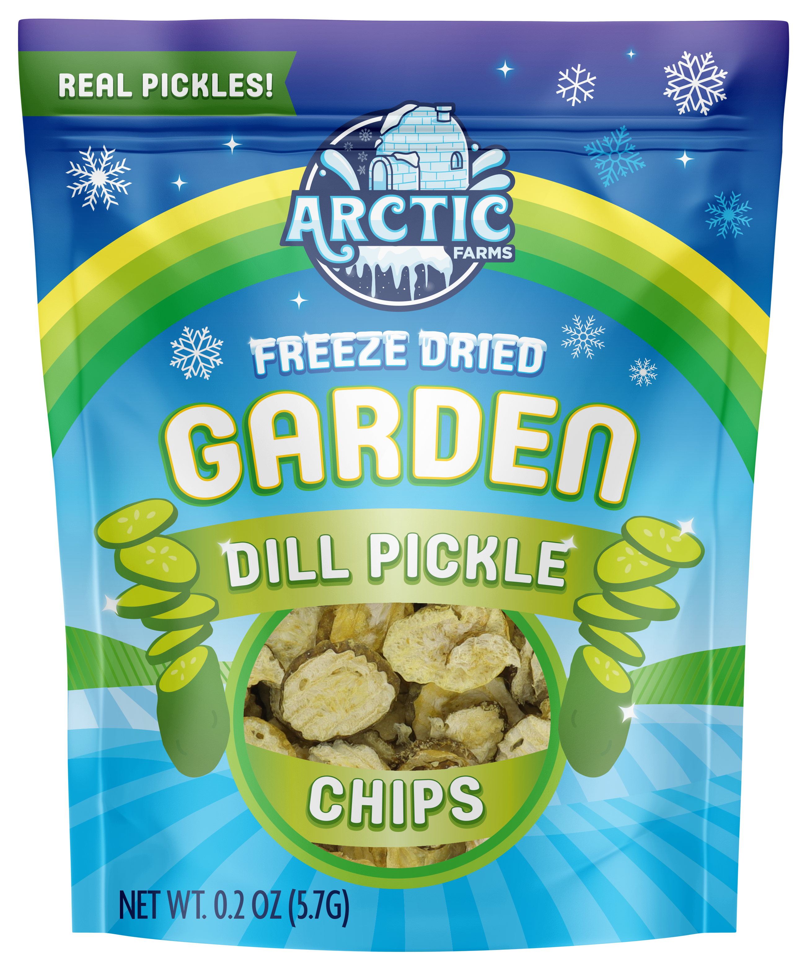 Arctic Farms - Wholesale Dried/Dehydrated Vegetables - Freeze Dried Dill Pickle Chips (Less Salty)10