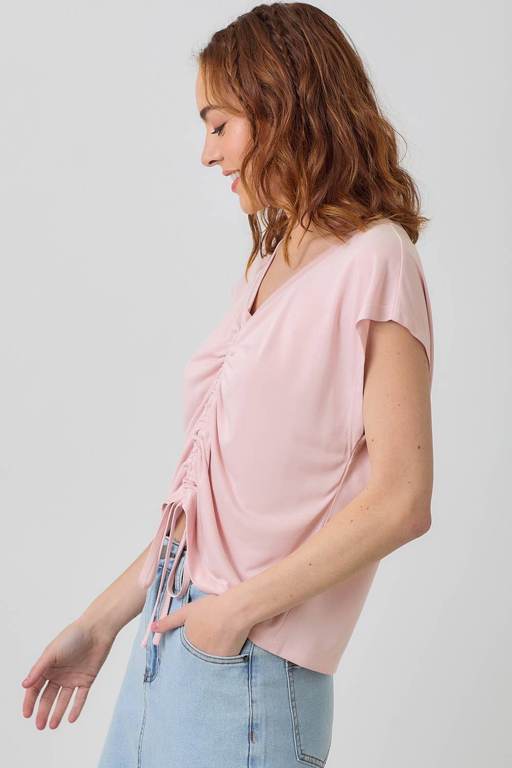 Mystree - Wholesale Knit Top - Women's - 20020 Front Ruche Modal Top 37