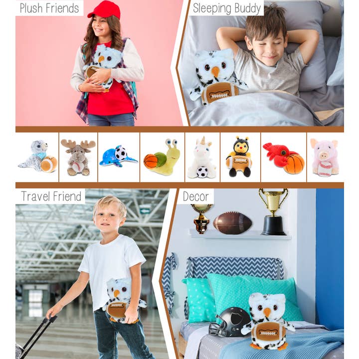 Cota Global - Wholesale Stuffed/Plush Toy - Kids & Baby - SUPER SOFT PLUSH - WHITE OWL WITH FOOTBALL PLUSH3