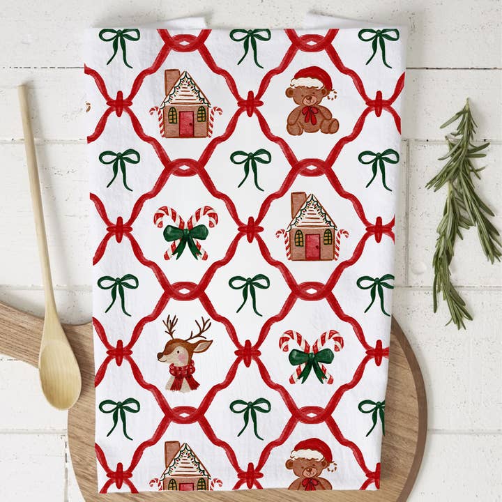 Gia Roma - Wholesale Tea Towel - Pink Christmas Coquette Decor, Merry & Bright Kitchen Towels68