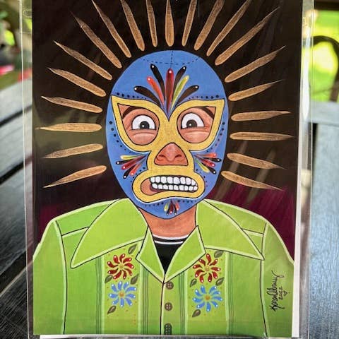 5x7 Luchador print for wholesale by Karen’s Cositas