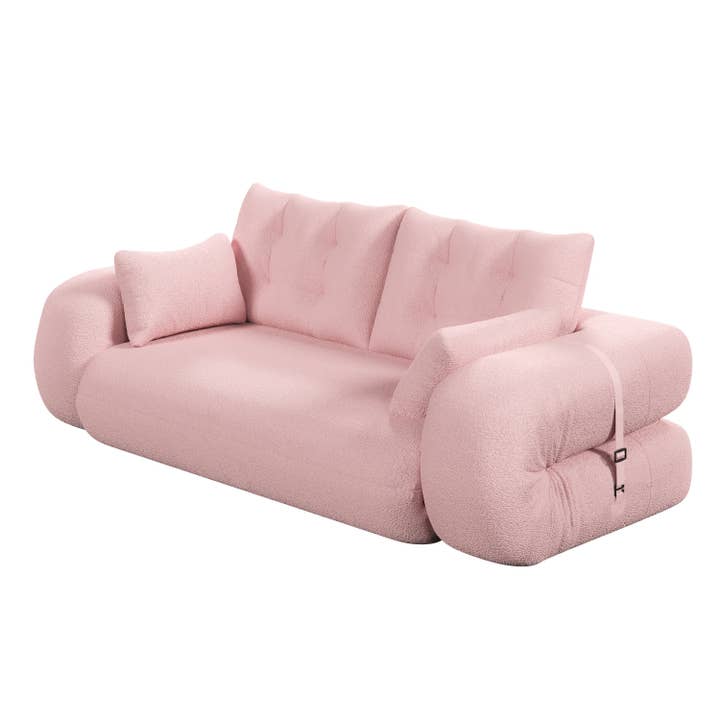 39F Inc. - Wholesale Sofa - Pink 3-in-1 Teddy Fabric Foldable Sofa Bed, 78.7in Wide13