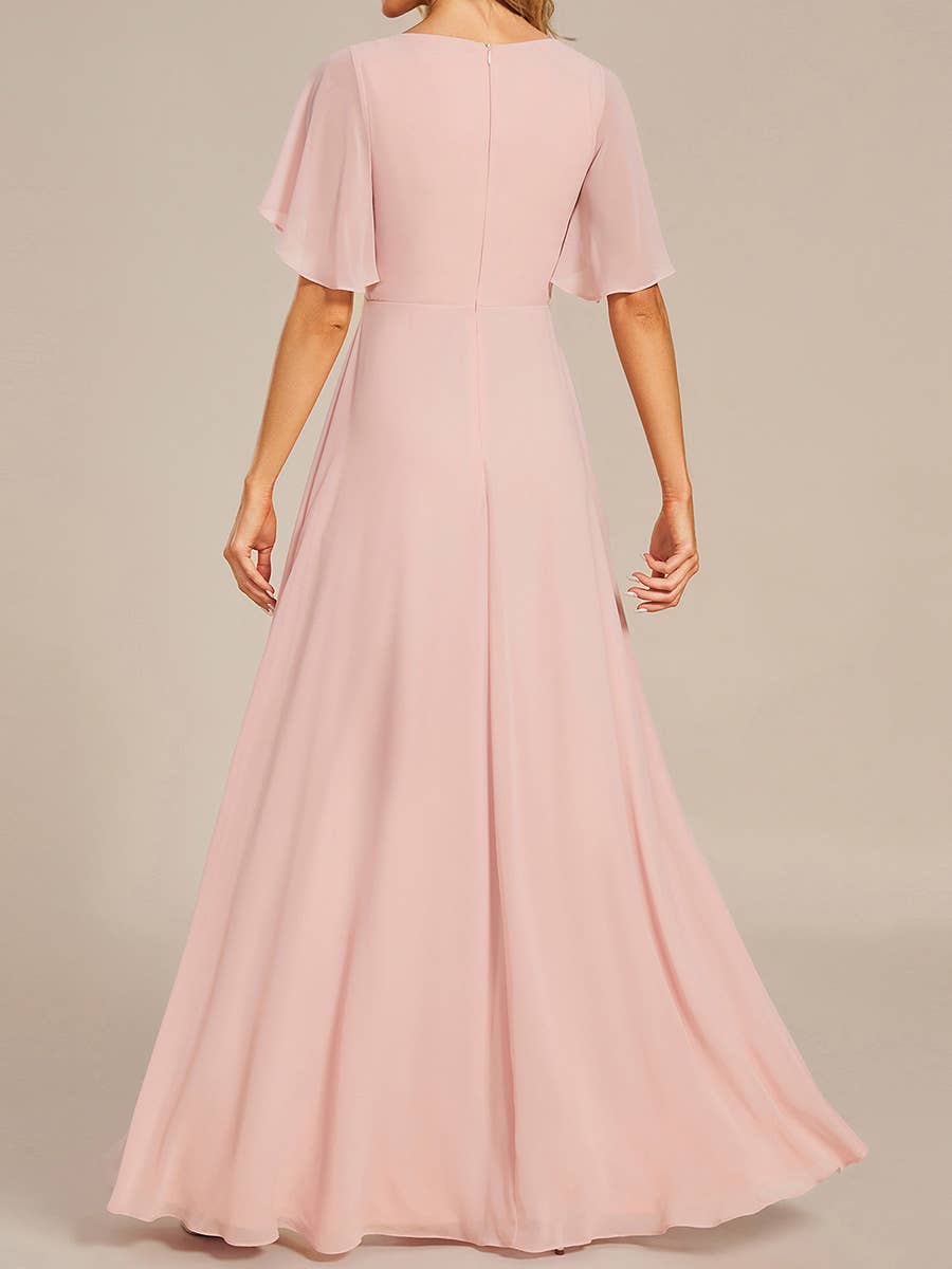 Ever-Pretty - Vente Robe de soirée – femme - Robe de demoiselle d'honneur plissée avec appliques et col en V35