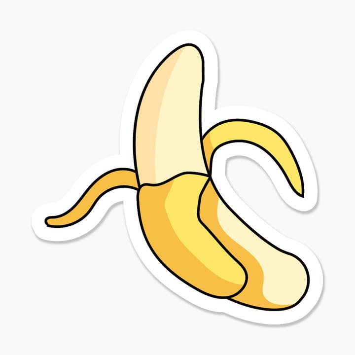 Banane pelée - Autocollant alimentaire pour la vente par Footnotes