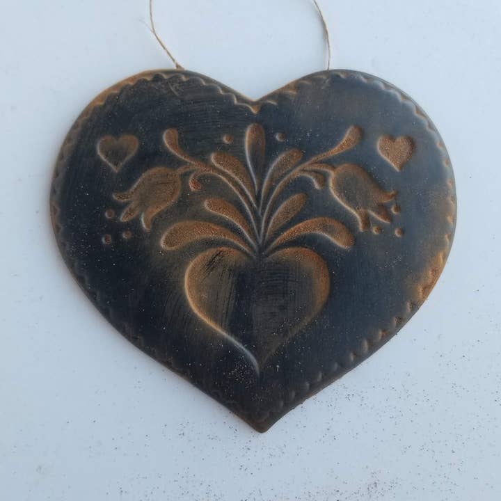 Folk Art Heart | Beeswax Ornament for wholesale by Farm and Hive