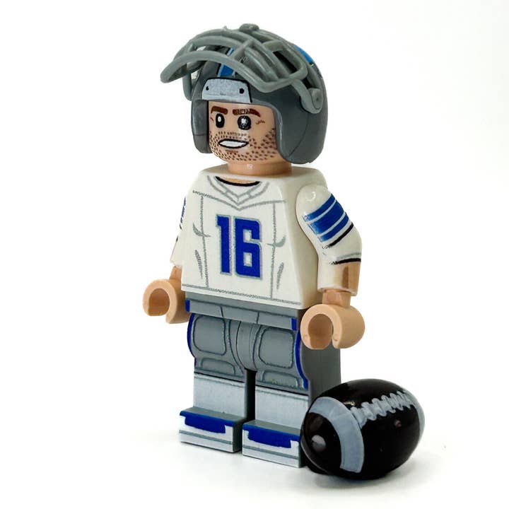 #16 Lions QB Voetbalspeler Minifiguur - B3 Customs voor wholesale door B3 Customs