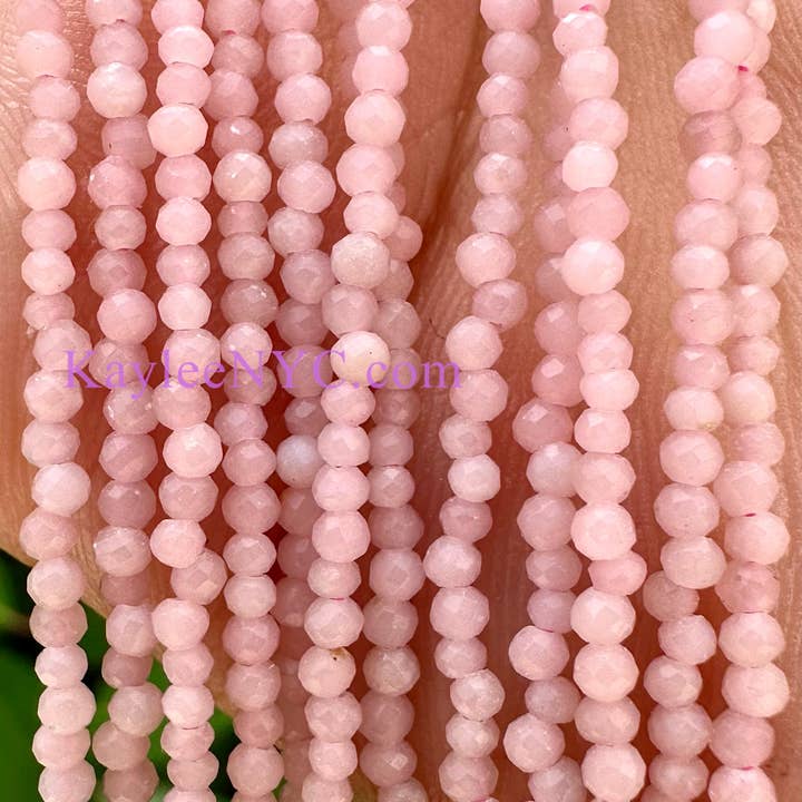 KayleeNYC - Wholesale Beaded/Pearl Necklace - 2mm Natural Pink Opal Necklaces Crystals Healing Energy1