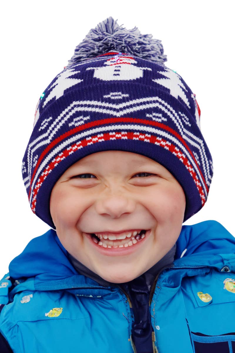 Cap Zone - Wholesale Beanie - Kids - Toddlers Christmas LED Light-Up Cuffed Beanie2
