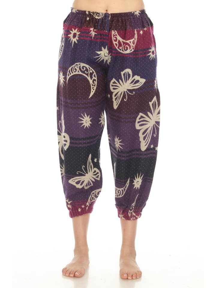 Lakhays Collection Inc. – Großhandel Hose – Damen – Cozy Genie Hose Butterfly Celestial aus Acryl und Polyester