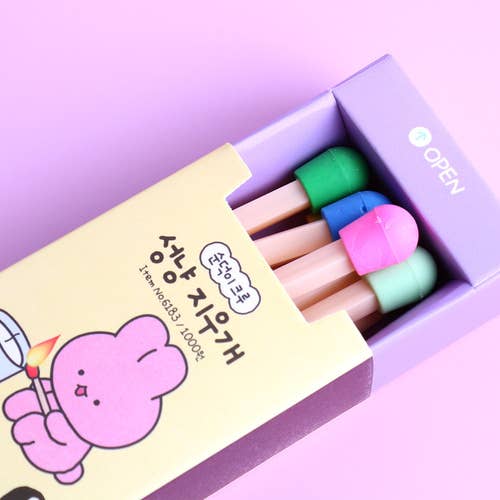 K_Wonderland - Wholesale Eraser - Unique Design Stationery- Matches Shape Eraser 8Pcs 1 Box