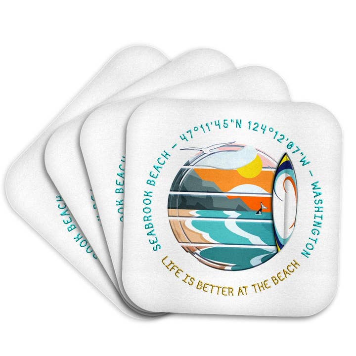 3dRose - Wholesale Coasters - 3dRose, American beaches - Seabrook Beach, Seabrook, Washington travel gift, Coaster7