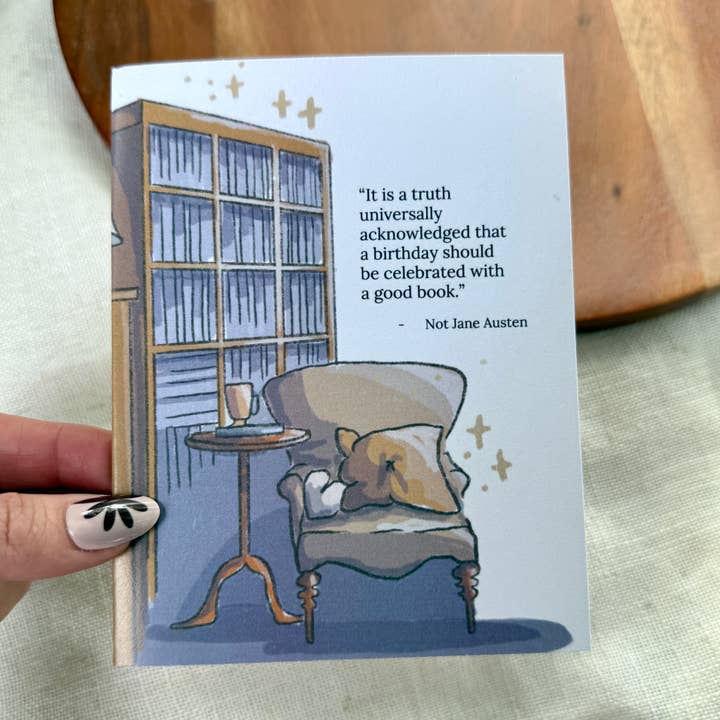 Big Moods - Wholesale Birthday Card - "Celebrated with a good book" Quote Bookish Birthday Card2