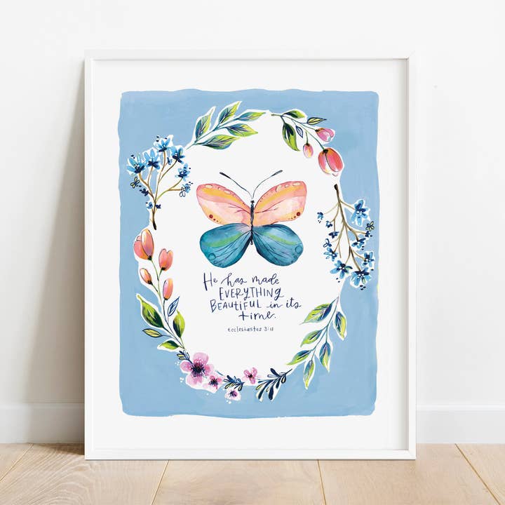 Ecclesiastes 3 Nursery Room Print, Girl's Room Bible Verse for wholesale by Huntington Letters