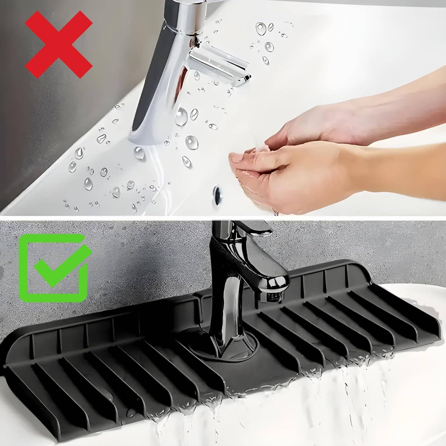 AccessCuisine - Wholesale Sink Strainer/Stopper - Silicone Sink Mat Faucet Splash Guard Water Draining Mat3