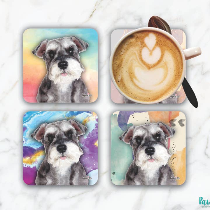 Schnauzer Set van 4 onderzetters voor wholesale door pawies