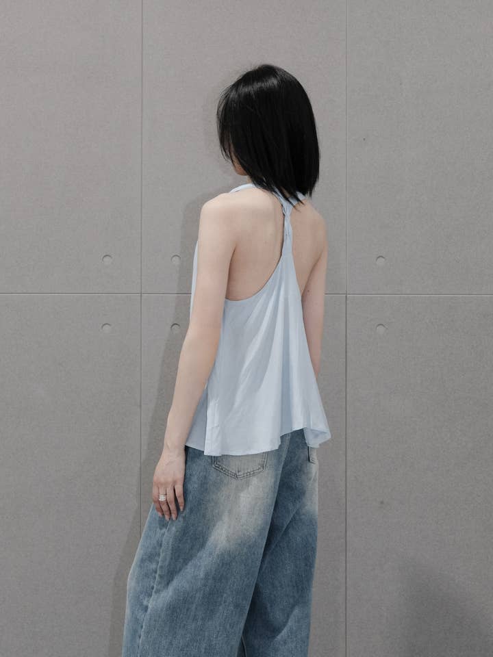 Linen Knot Tank Top for wholesale by Blanc.Noize