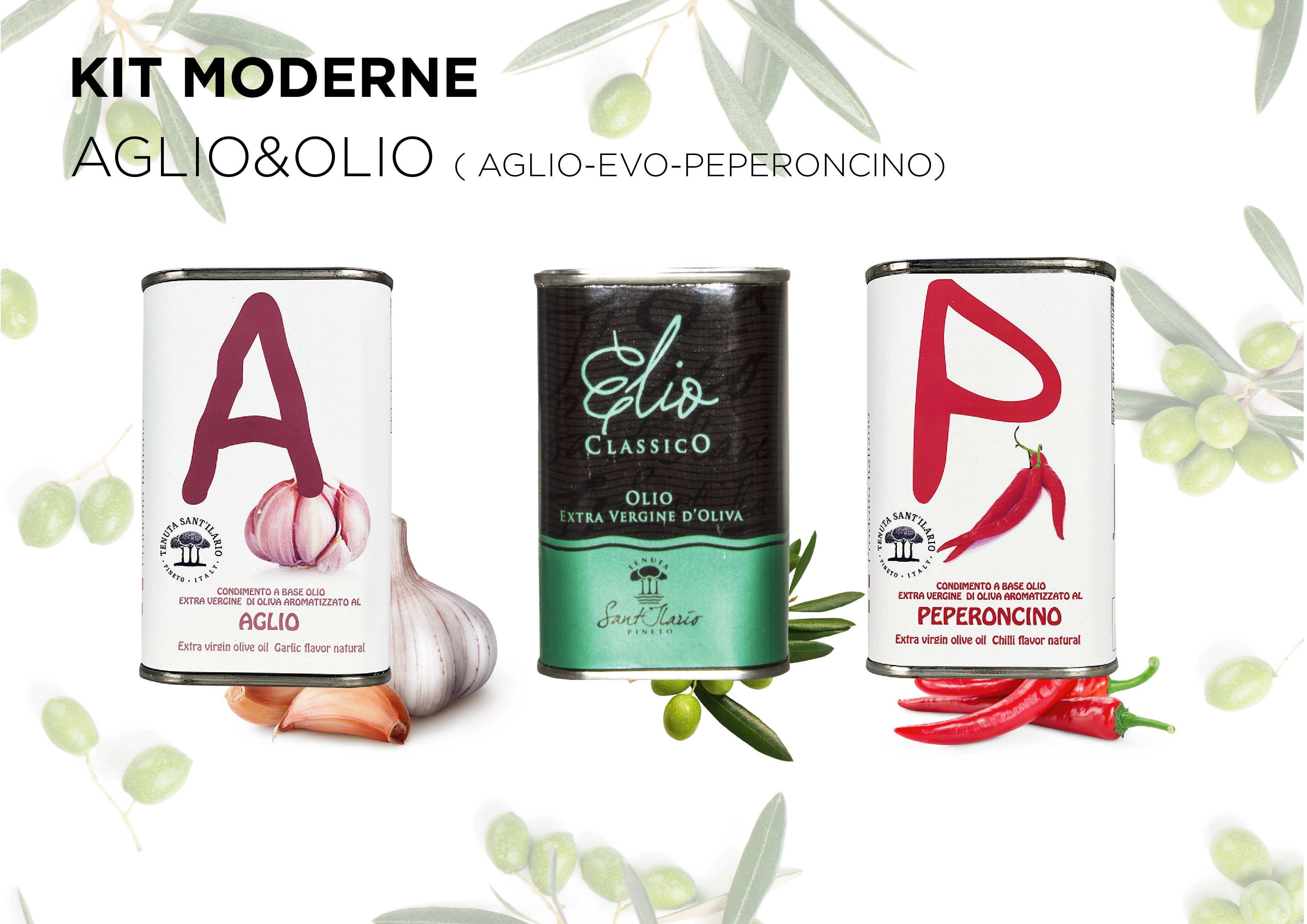 TENUTA SANT'ILARIO - Wholesale Olive Oil - GARLIC&OIL KIT 3 CANS 250 ML FLAVORED2