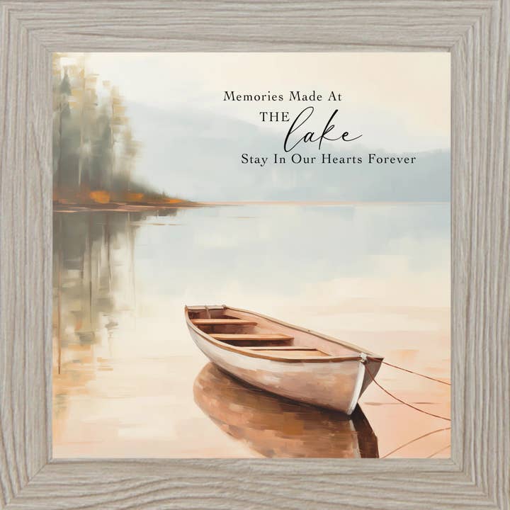 Summer Snow Art - Wholesale Sign - Memories Made At The Lake Stay In Our Hearts Boat Art