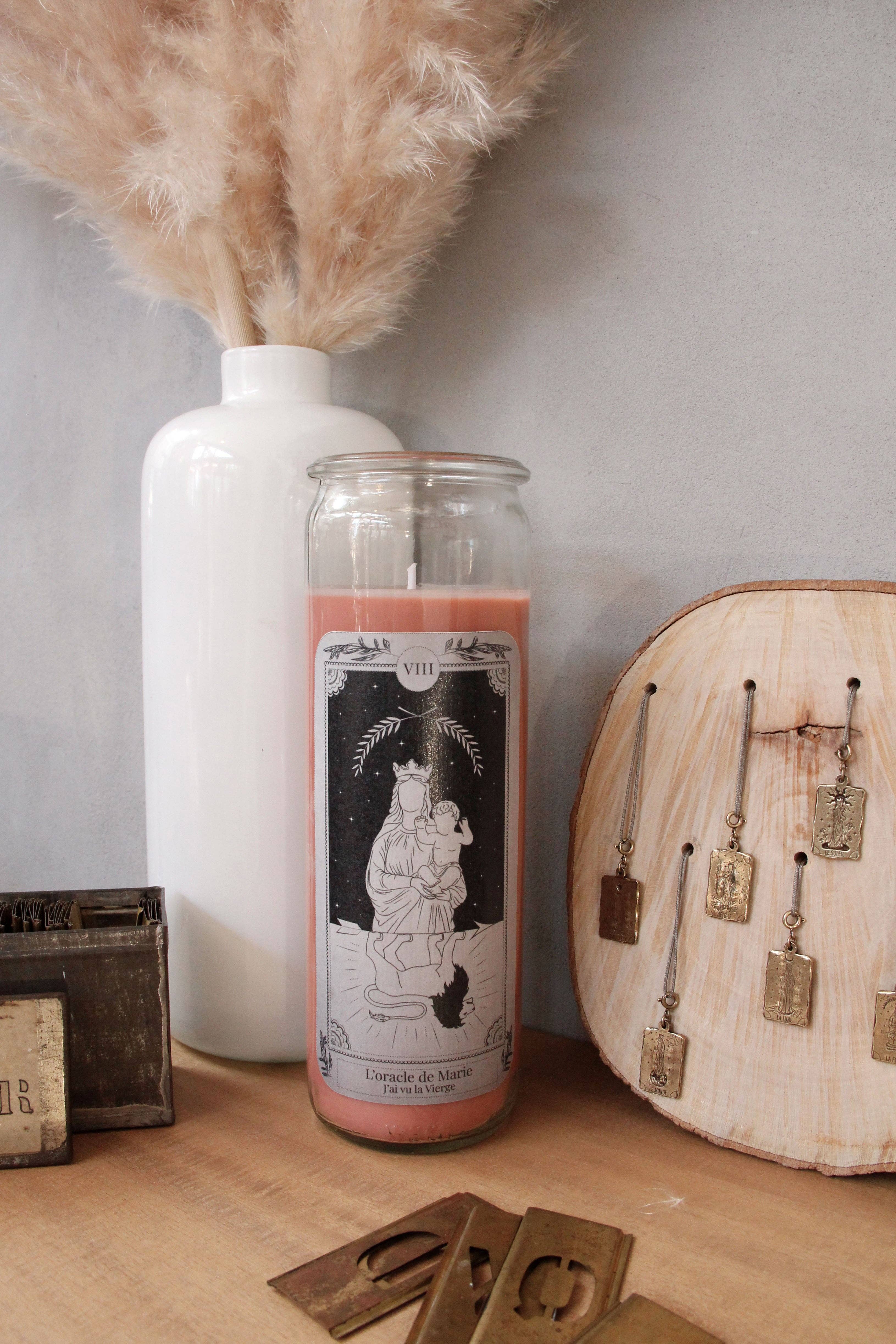 J'ai vu la Vierge - Vendita all'ingrosso Candela in vasetto - Candela Gioiello Virgin Tarot - Rosa Terracotta