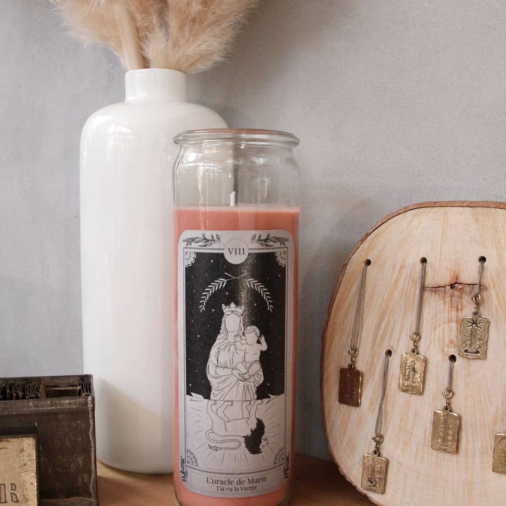 J'ai vu la Vierge – wholesale Burkljus – Virgin Tarot Jewel Candle - Terracotta Rose