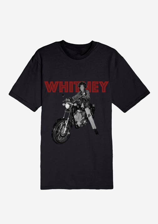 LivyLu - Wholesale T-Shirt (Graphic) - Unisex - Whitney Houston Motorcycle Black Licensed Hi-Dive Tee0