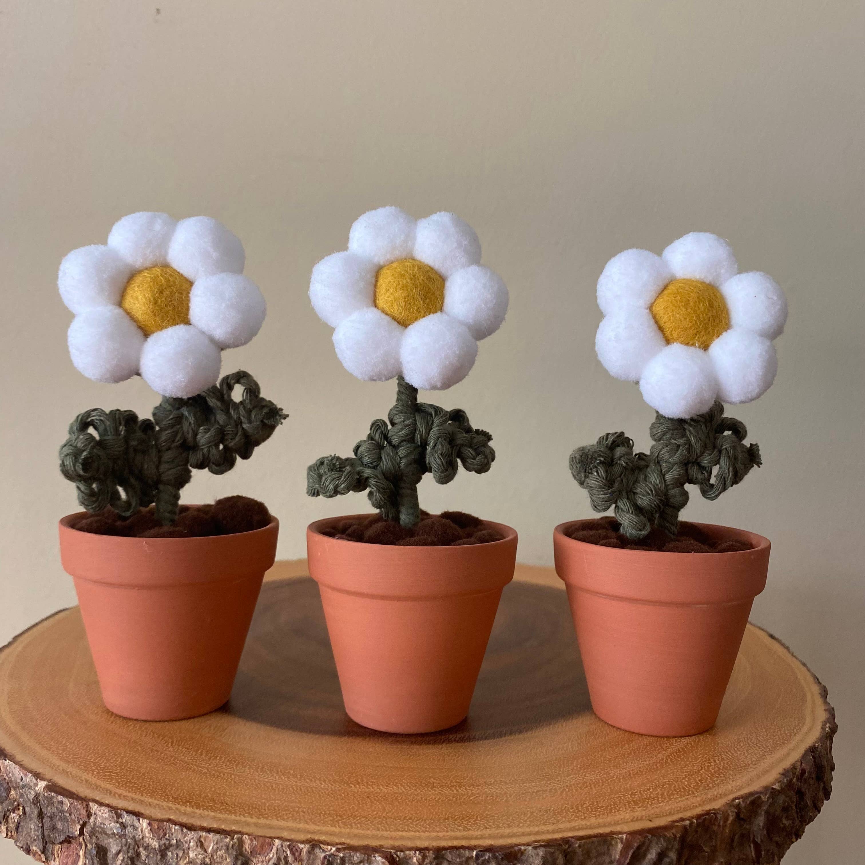 ForgetBKnot - Wholesale Artificial Flowers - Pompom, Felt and Macrame Forever Fibre Flower - Single 11