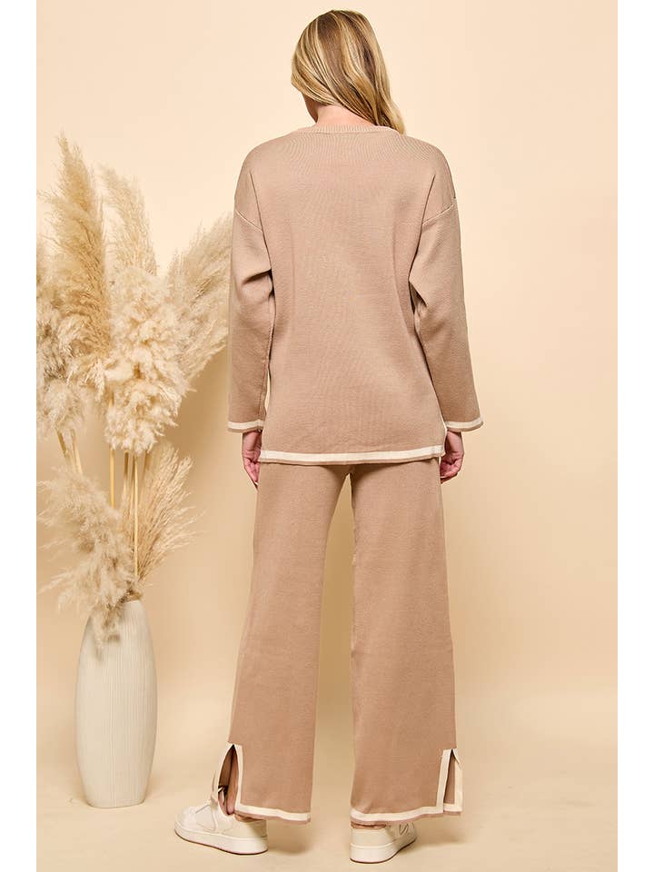 Cezele - Wholesale Lounge Set - Women's - Long Sleeves and Wide Leg Pants Matching Set11