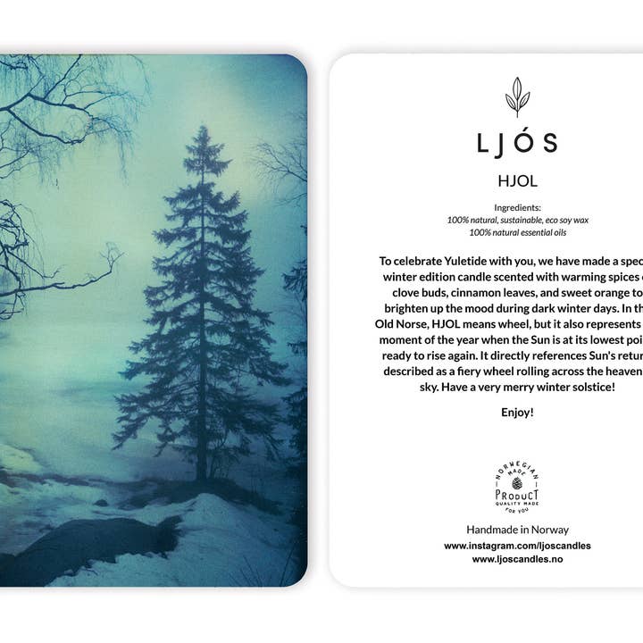 LJÓS Candles - Venta al por mayor Velas en tarros - HJOL Edición de Invierno Noruega Vela de Cera de Soja