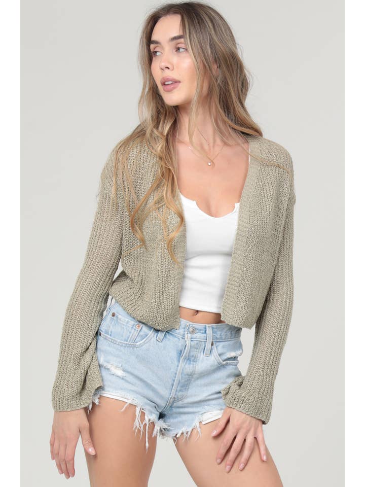 ANGIE - Wholesale Cardigan - Women's - XHT53-ASIS LIGHT WEIGHT FLARE SLEEVE CARDIGAN3