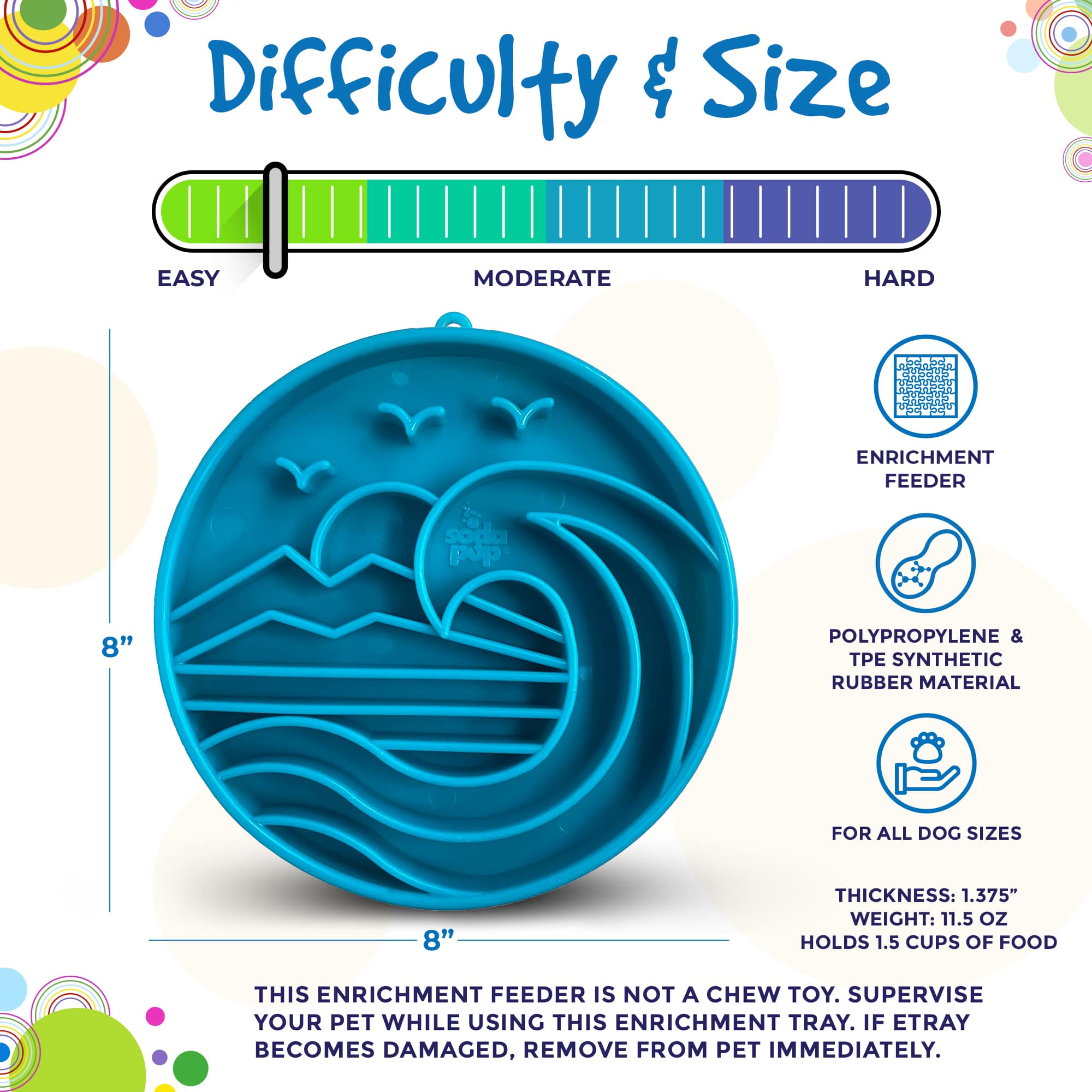 SodaPup Dog Toys – wholesale Pet bowl – Cat/dog – Baja Design eTray Shallow Slow Feeder Bowl for Dogs3