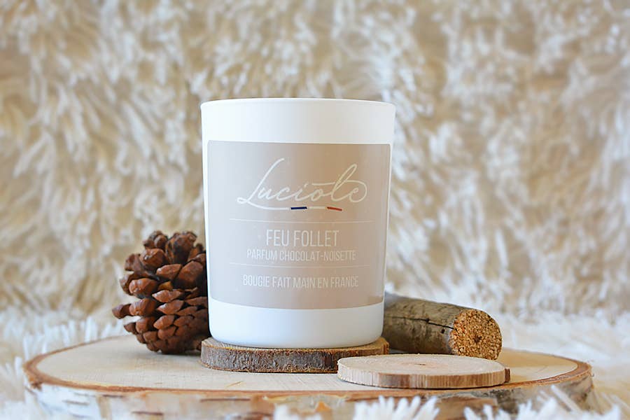 Luciole Bougie – Engroshandel Glaslys – DUFTLYS FEU FOLLET DUFT CHOKOLADE - HASSELNØD (CONTE3