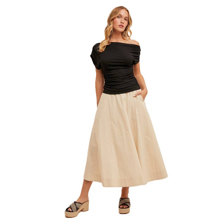 Blue Bunny Inc - Wholesale Knit Top - Women's - Asymmetrical Neckline Ruched Knit Top2