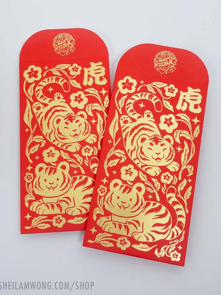 Year of the Tiger - Deluxe Red Envelope for wholesale by Sheila Wong