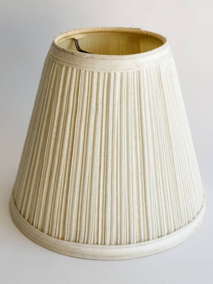 Vintage Cream Pleated Clip-On Lampshade | Small Bell Shade for wholesale by Heirloom & Honey