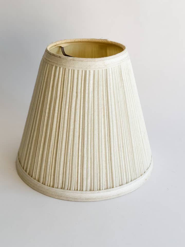 Vintage Cream Pleated Clip-On Lampshade | Small Bell Shade for wholesale by Heirloom & Honey