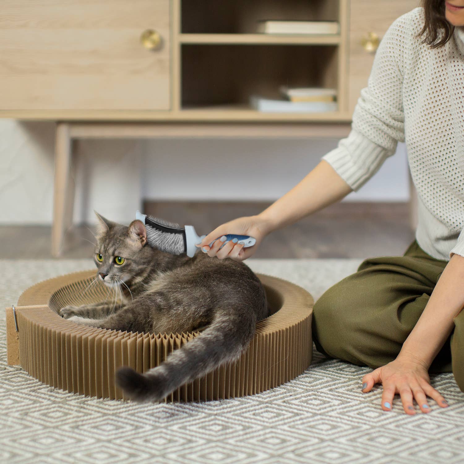 Precious Tails - Wholesale Pet Brush - Cat/Dog - Ocean Plastic by PT Double-Sided Flexible Slicker Brush 10