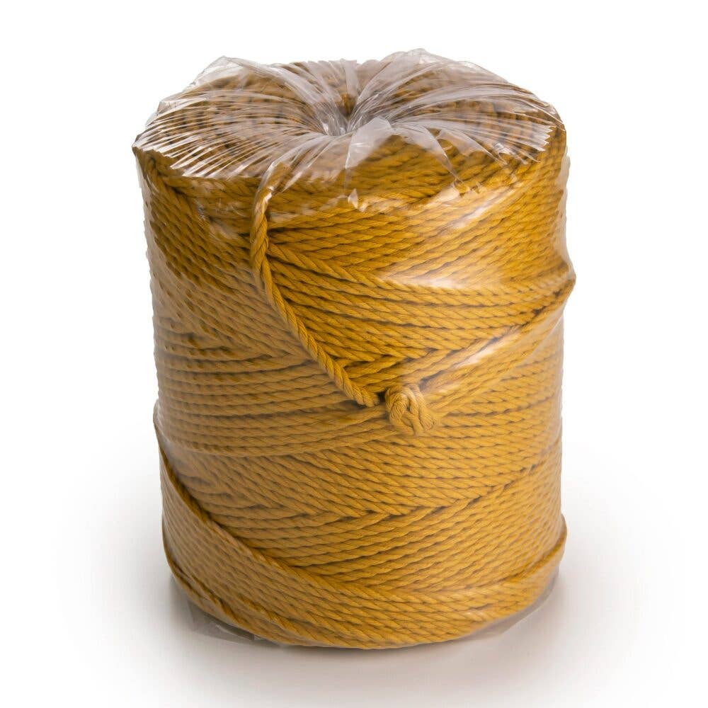 MB Cordas - Vente Cordons - Corde de coton macramé torsadée 3 brins 3MM 1kg MOUTARDE 260-300m Corde de macramé 3 plis Fil d'artisanat5