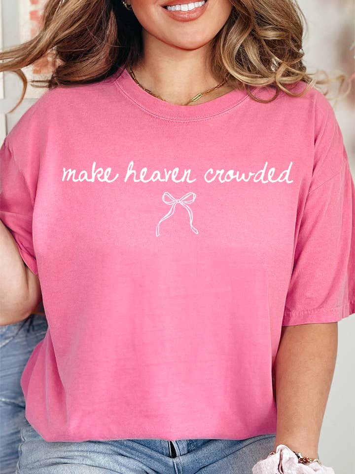 White Make Heaven Crowded Coquette Comfort Colors Adult Ring-Spun Cotton Tee for wholesale by Wholesale Accessory Market